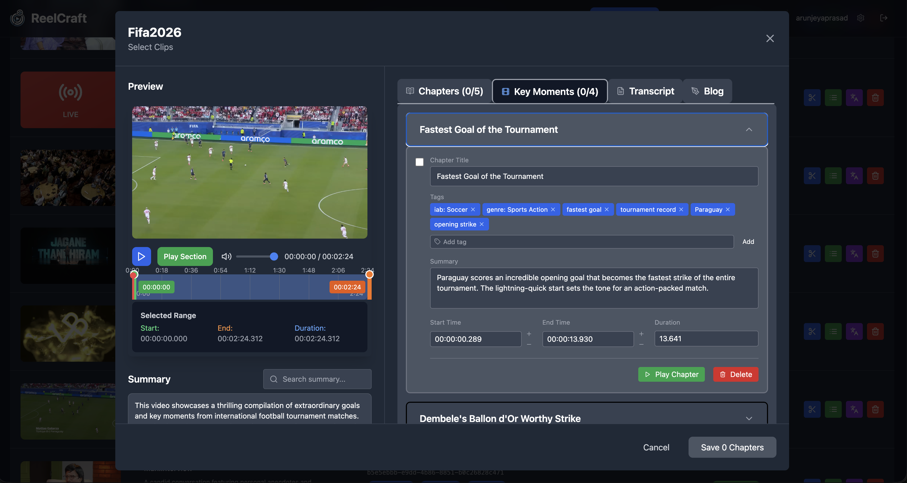 ReelCraft — Key Moments Detection